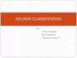 NEURON CLASSIFICATION