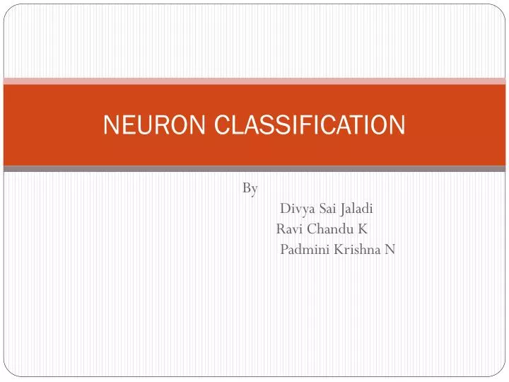 NEURON CLASSIFICATION