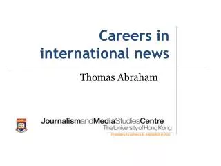 Careers in international news