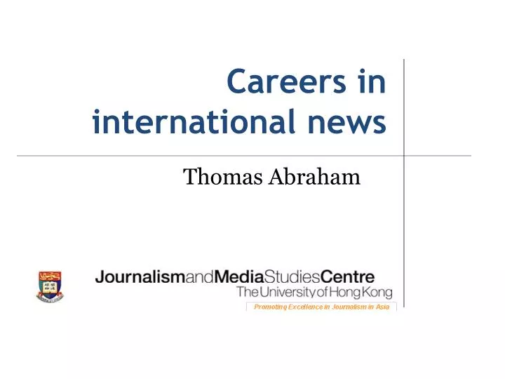 careers in international news