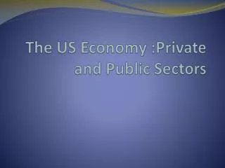 The US Economy :Private and Public Sectors