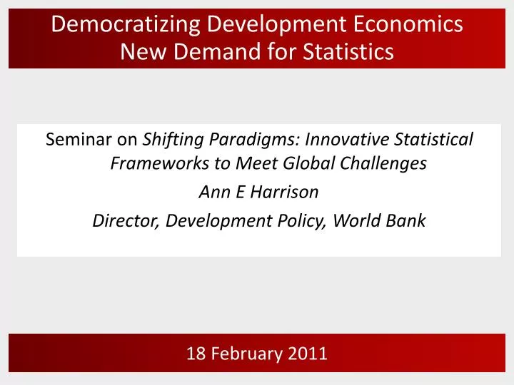 democratizing development economics new demand for statistics