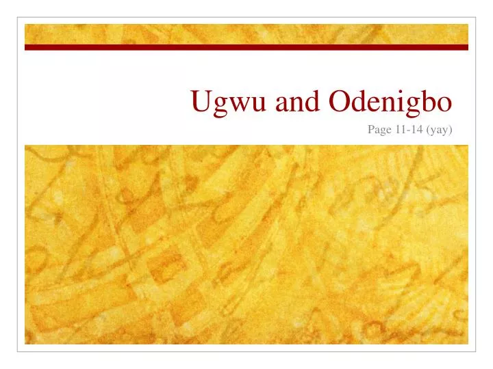 ugwu and odenigbo