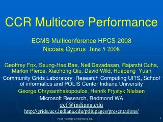 CCR Multicore Performance