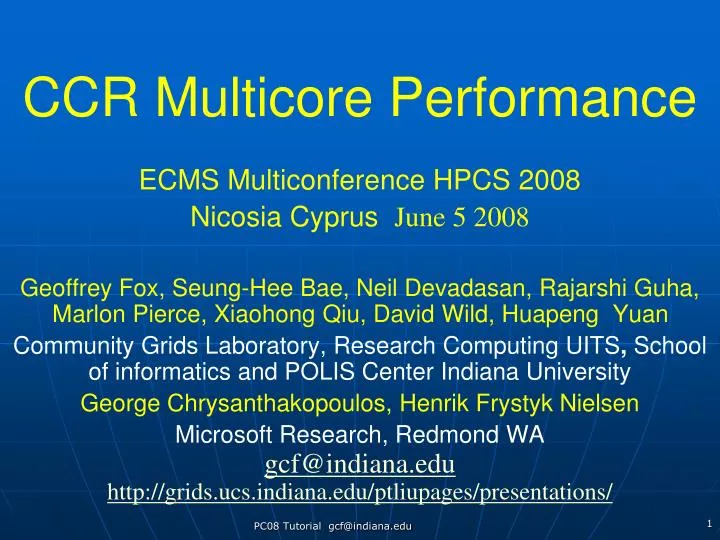 ccr multicore performance