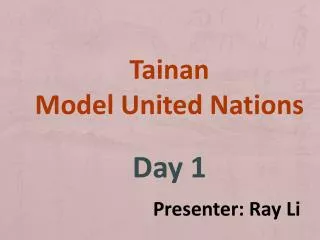 Tainan Model United Nations Day 1