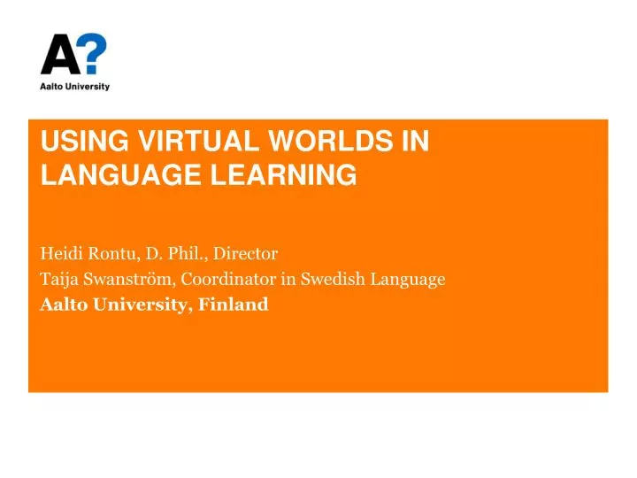 using virtual worlds in language learning