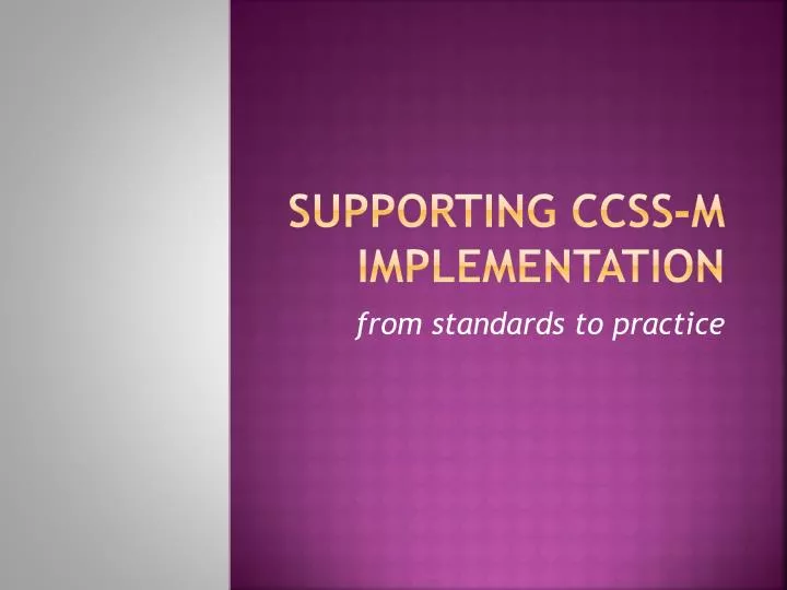 supporting ccss m implementation