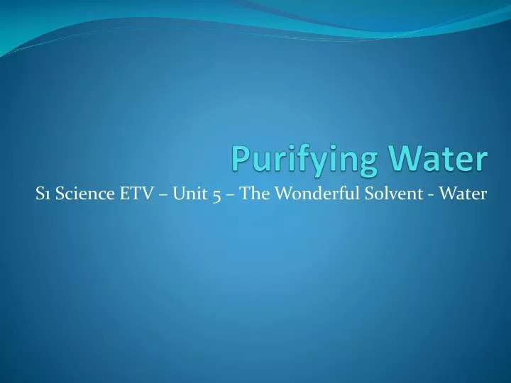 purifying water