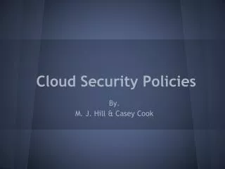 Cloud Security Policies