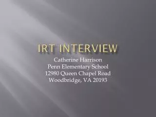 IRT Interview