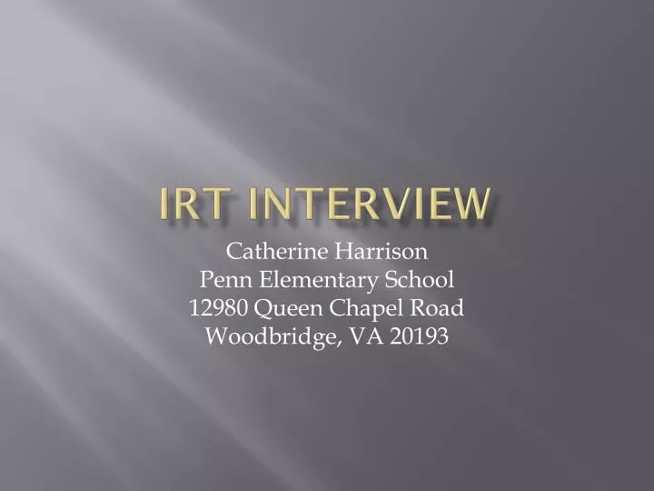 irt interview
