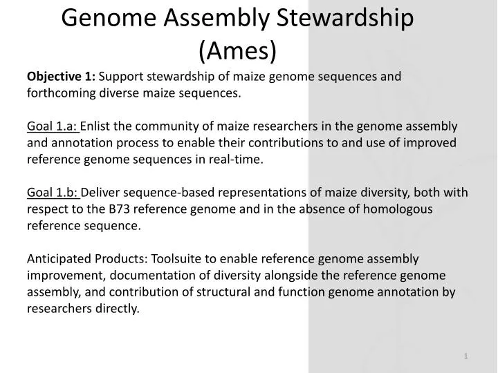 genome assembly stewardship ames