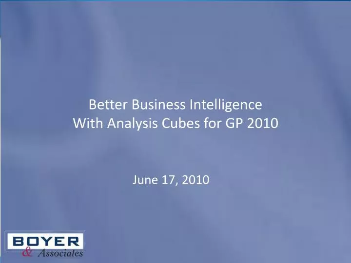 better business intelligence with analysis cubes for gp 2010