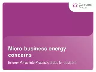 Micro-business energy concerns