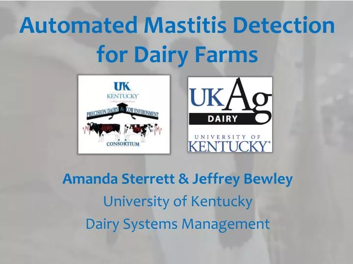 automated mastitis detection for dairy farms