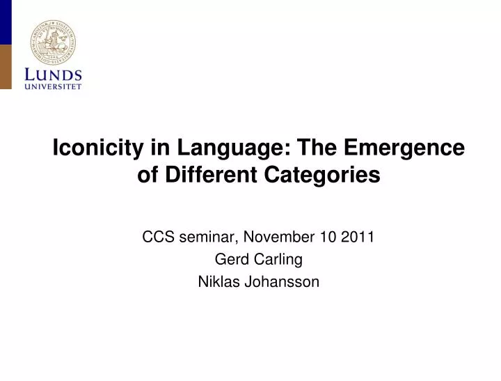ccs seminar november 10 2011 gerd carling niklas johansson