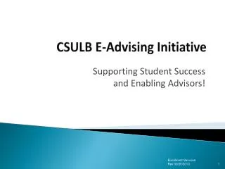 CSULB E-Advising Initiative