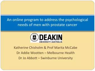 An online program to address the psychological needs of men with prostate cancer