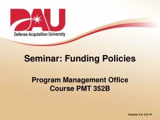Seminar: Funding Policies