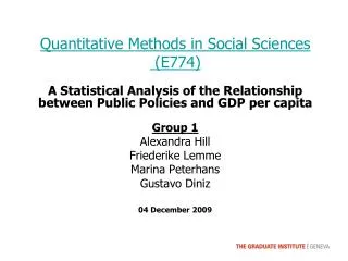 Quantitative Methods in Social Sciences (E774)