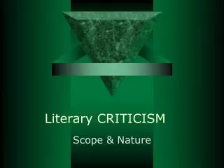 Literary CRITICISM