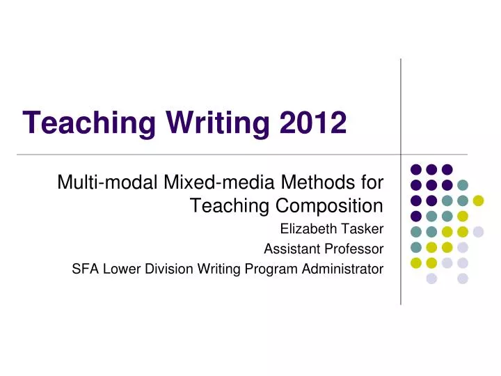 teaching writing 2012