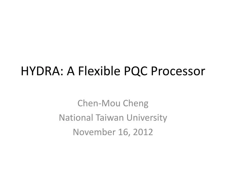 hydra a flexible pqc processor