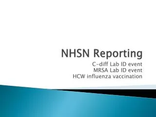 NHSN Reporting