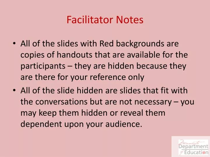 facilitator notes