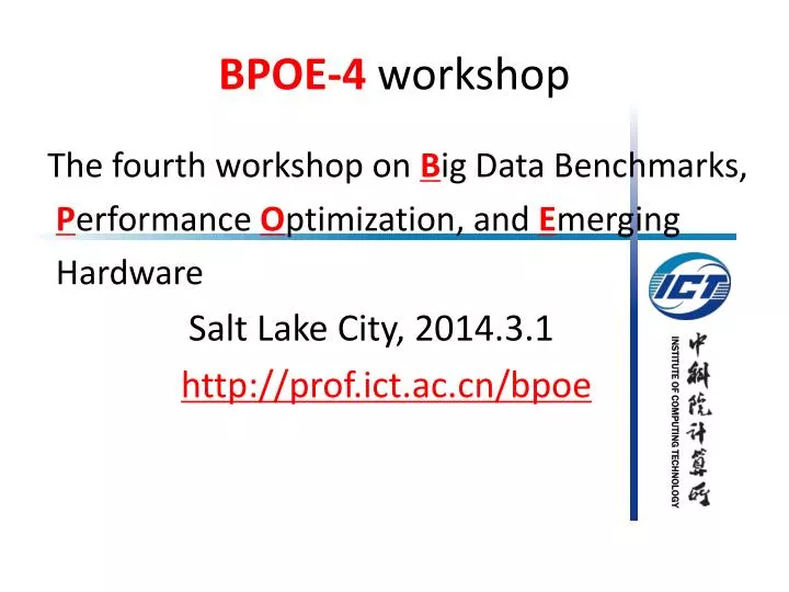 bpoe 4 workshop