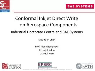 Conformal Inkjet Direct Write on Aerospace Components