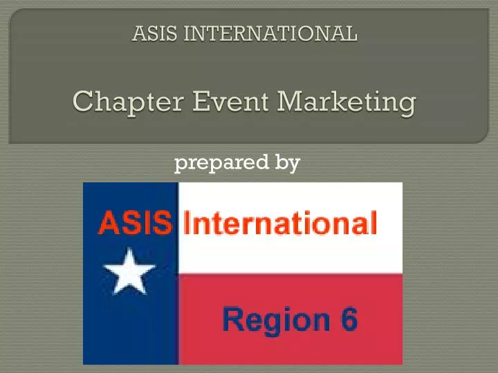 asis international chapter event marketing
