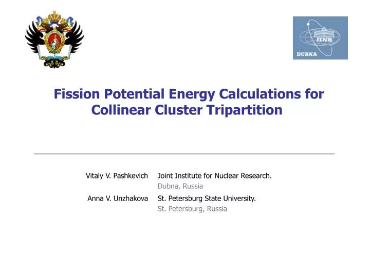 fission potential energy calculations for collinear cluster tripartition
