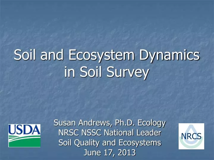 soil and ecosystem dynamics in soil survey