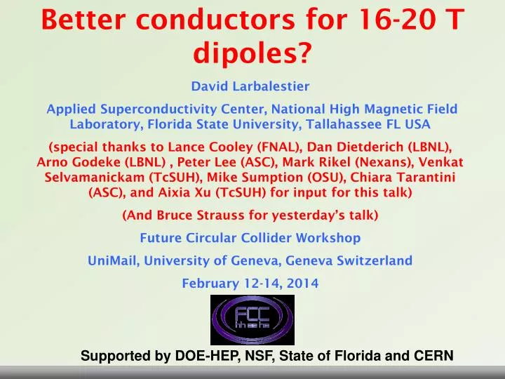better conductors for 16 20 t dipoles