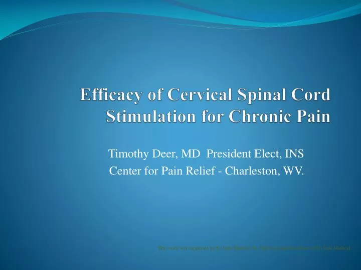 efficacy of cervical spinal cord stimulation for chronic pain