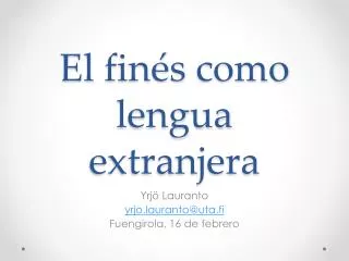 el fin s como lengua extranjera
