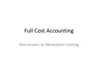 Full Cost Accounting