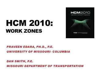Hcm 2010: work zones