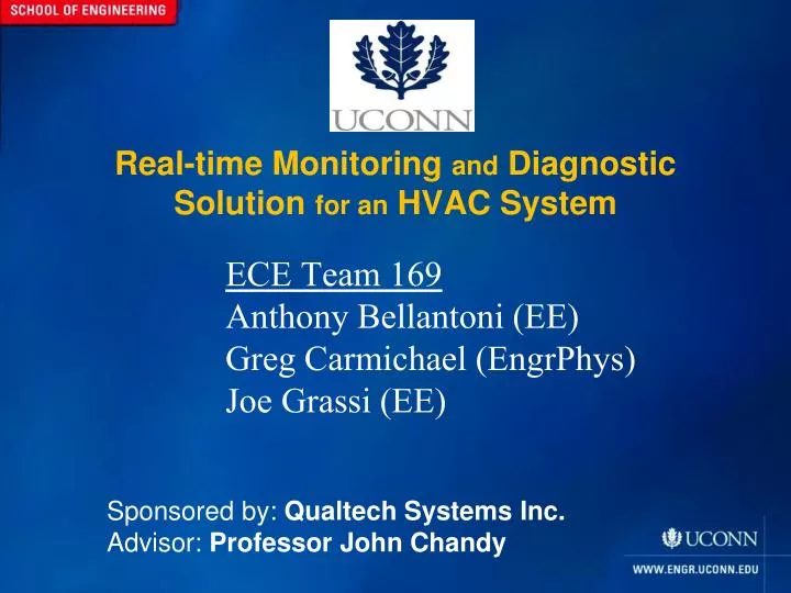 real time monitoring and diagnostic solution for an hvac system