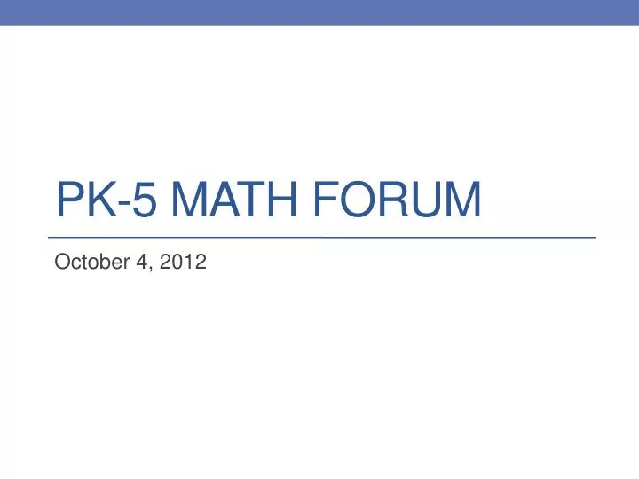 pk 5 math forum