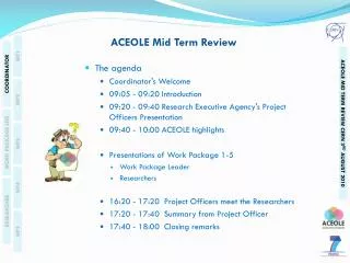 ACEOLE Mid Term Review