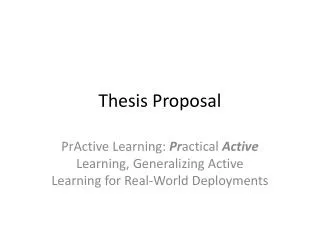 Thesis Proposal