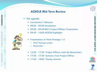 ACEOLE Mid Term Review