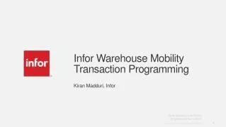 Infor Warehouse Mobility Transaction Programming