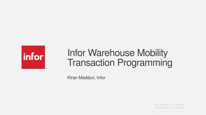 infor warehouse mobility transaction programming