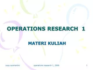 operations research 1