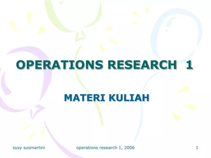 operations research 1