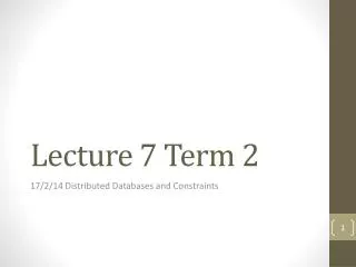 Lecture 7 Term 2